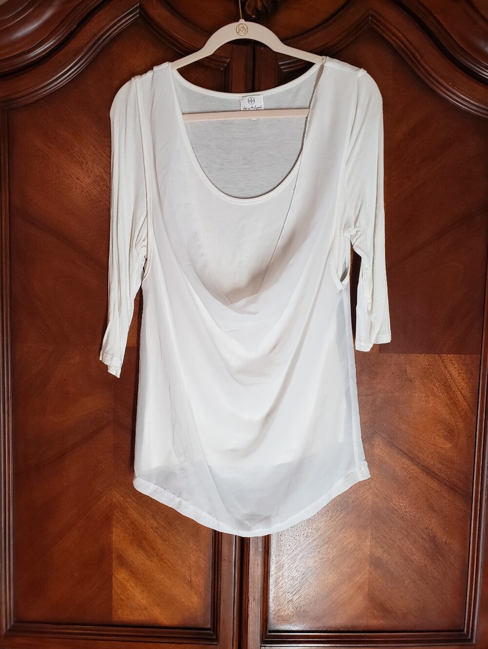 Hot in Hollywood Cream Draped Scoop Neck Top
